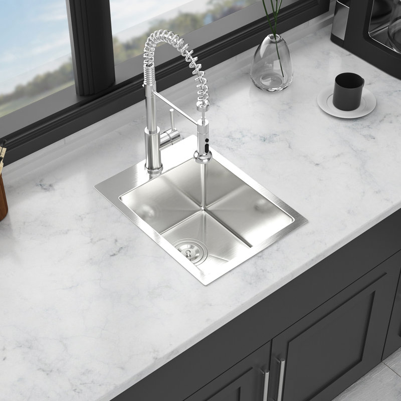 15X20 Inch Stainless Steel Drop - In Kitchen Sink 16 Gauge, And Wear , X Shaped Water Flow, Condensation Coating, Dish Grid Clips Inch, Steel, Sink, Rust 3Mm Noise Reducing Pad, Grid, Template