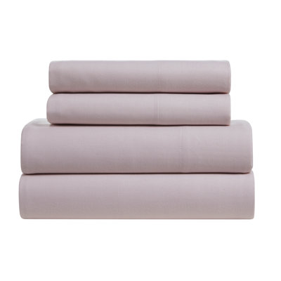 Ensemble de draps 4 pièces en sergé à chevrons Kathy Ireland, riche en coton (King ou Queen)