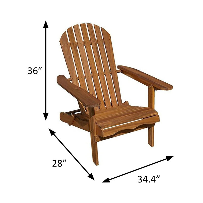 34.4" W Rustic Adirondrack Chair, Natural, Natural