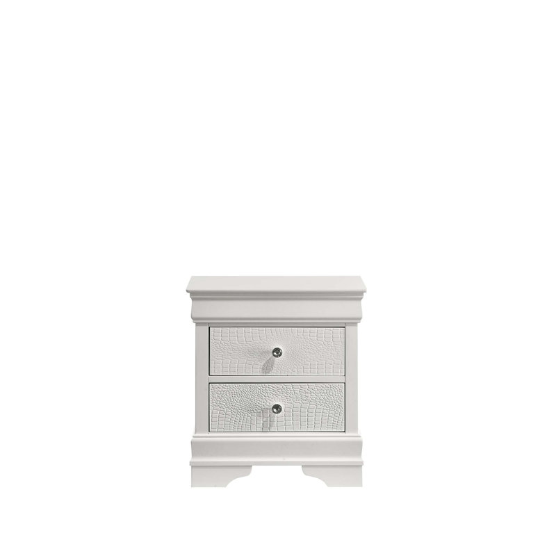 Table de chevet 2 tiroirs Blaze, Blanc