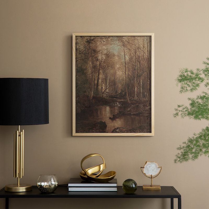 Reproduction encadrée rétro en bois massif III, Naturel, H 30 po x l 24 po