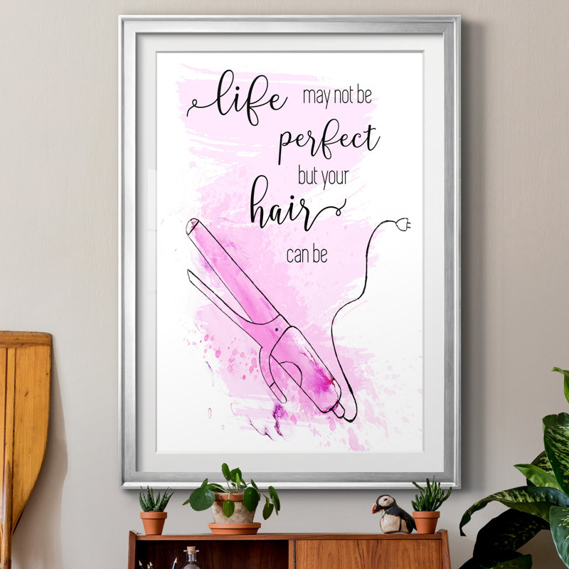 Perfect Hair - Reproduction d'art textuel sur papier encadré, Papier argenté, H 30,5 po x l 42,5 po x P 1,5 po