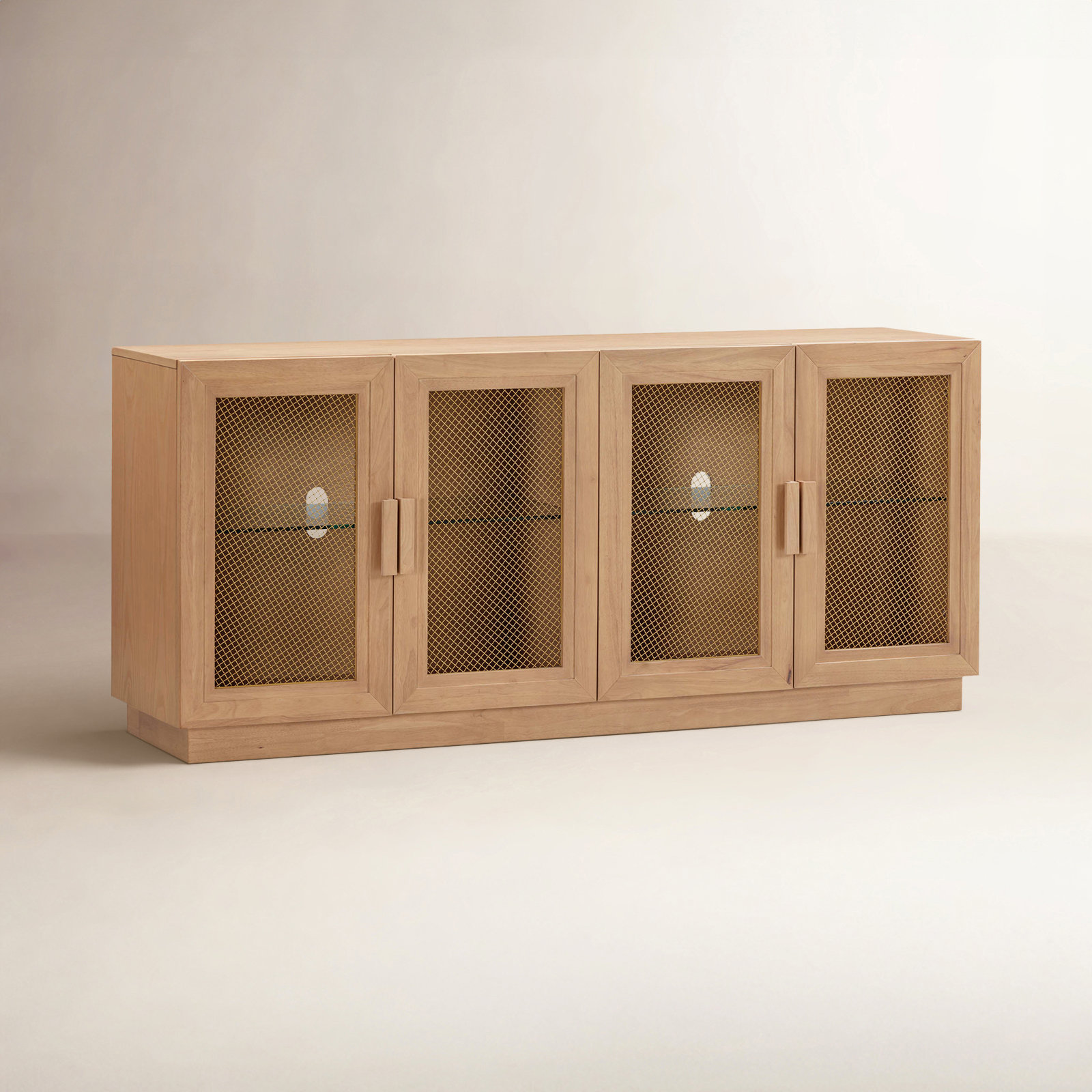Hermione 72" Glass TV Stand, Natural