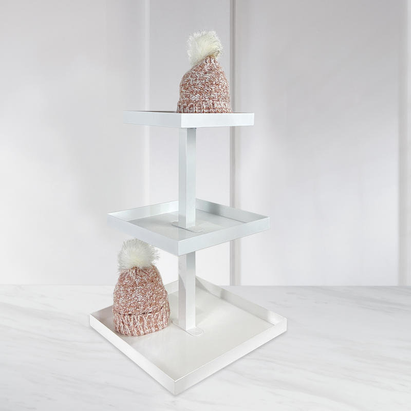 Zaakira Square 3 Tier Tabletop Display, White