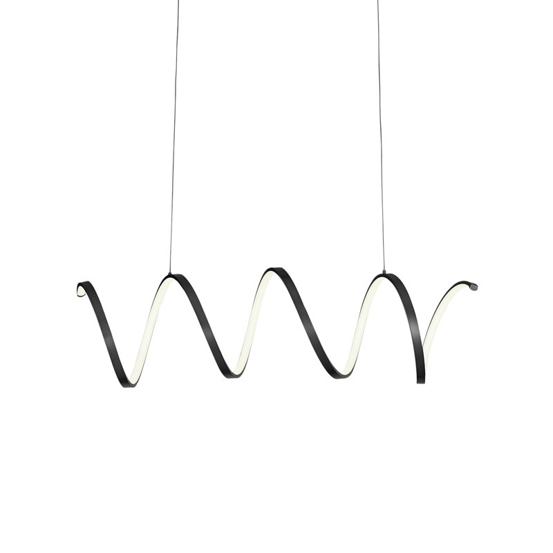 Luminaire suspendu linéaire moderne pour îlot de cuisine Synergy, Noir