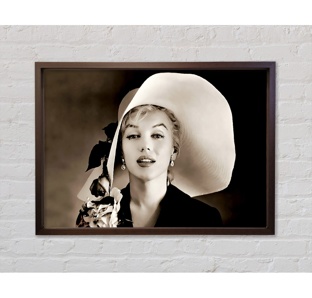 Marilyn Monroe Classic Hat - Einzelner Bilderrahmen Kunstdrucke auf Leinwand