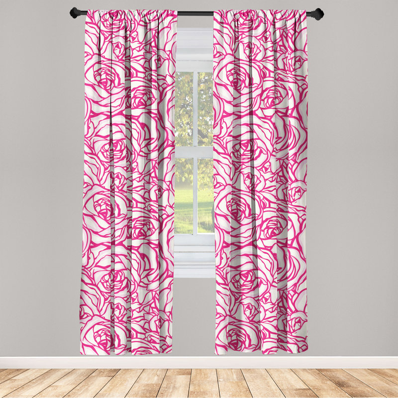 Efrim Semi Sheer Curtain Pair, 28" W x 84" L
