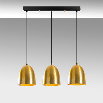 Luminaire suspendu en dôme à 3 lumières pour îlot de cuisine Monhegan
