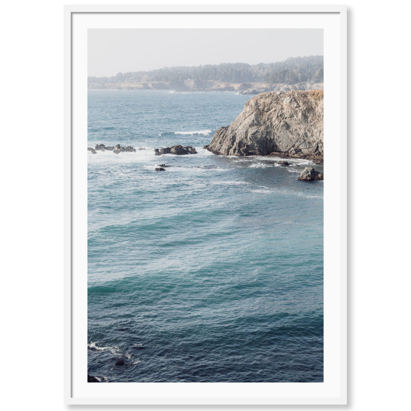 Mendocino Bluffs 2 Print by Carly Tabak, White Wood, 26" W x 36" H