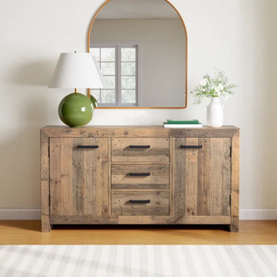 Lafond 63" Wide 3 Drawer Pine Wood Sideboard by Millwood Pines