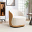 Fauteuil demi-tonneau pivotant en velours Stith-95119119