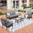 Outdoor Patio Conversation Set With Cushions-106872509