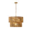 Lustre tambour en rotin 5 lumières tissé à la main