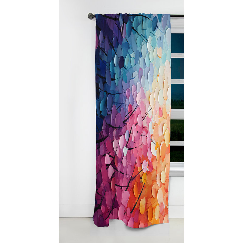 Holquin - Rideau Collages - Rideau occultant abstrait - 1 panneau, L 52 po x L 108 po