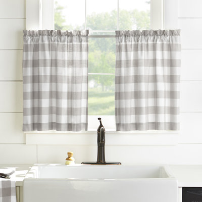 Skookum Cotton Striped Tailored Cafe Curtain