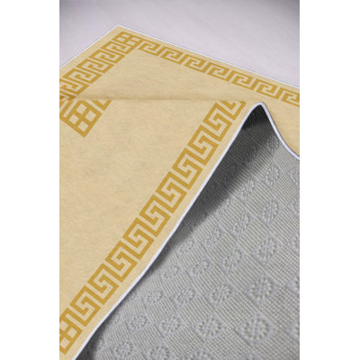 Eco-Friendly Area Rug (2 ft x 3.3 ft), Powder Color, 100% Polyester | 650 g/m², 0.16 in Pile Height | Antibacterial, Non-Slip PVC Dot Underside | Machine Washable, Perfect for Living Room & Bedroom Décor