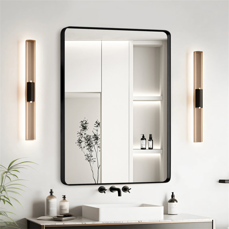 Miroir de salle de bain 20X30, Noir, Rectangulaire, 20 po x 30 po