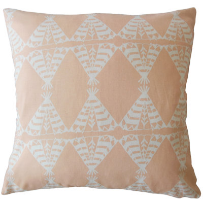Eamhair Geometric Feather Reversible Throw Pillow