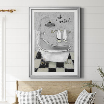 «Get N nu Bath», reproduction d'art sur papier encadrée