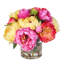 Silk Peony Faux Floral Arrangement in Vase