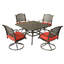 Annecorinne 4 - Person Patio Dining Set with Square Table , Cushions Included-1298421077-1280654642
