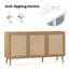 Buffet avec 3 portes en rotin, armoire de rangement moderne pour le salon (grand, naturel)-229964972-229964962