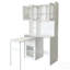 Bureau d'ordinateur polyvalent avec porte en verre, bibliothèque, huche et bureau rotatif pour le bureau à domicile ou le bureau-1451828675