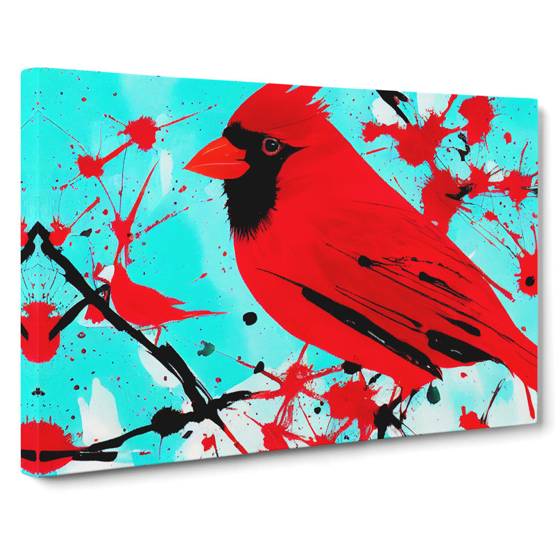Cardinal Bird Splash Vol.1 - Wrapped Canvas, 35cm H x 50cm W x 3cm D