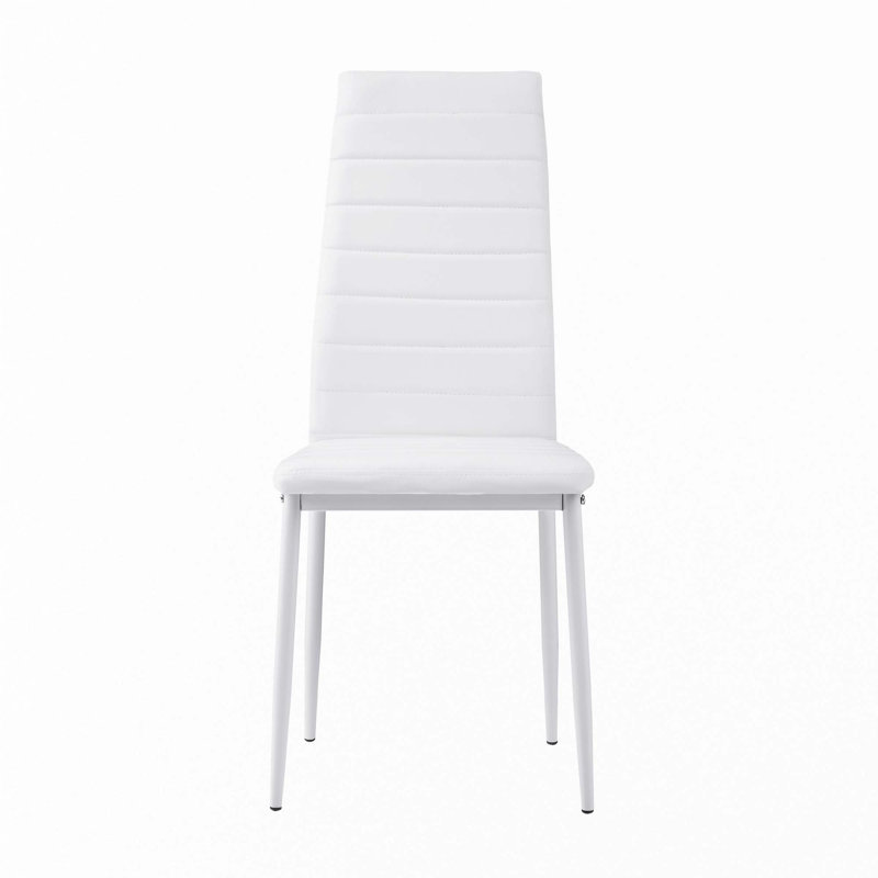 Side Chairs 2Pc Set Faux Leather Upholstery