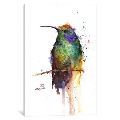 Green Bird 1 Piece Wrapped Canvas Painting