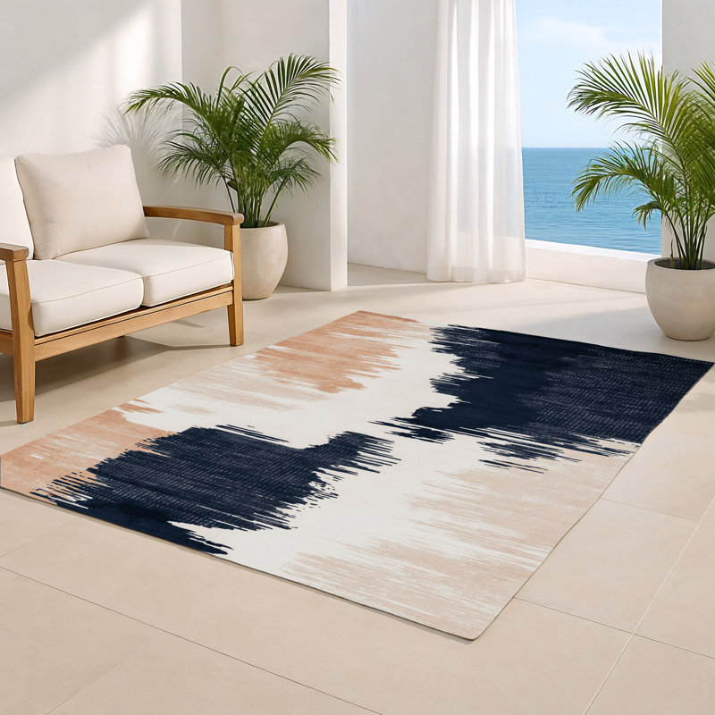 Watercolor Beige Indoor and Outdoor Area Rug, Rectangle 2' x 3'