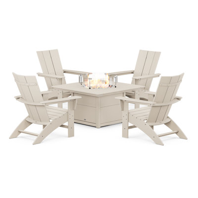 POLYWOOD® Modern Adirondack 4-Person Patio Seating Group