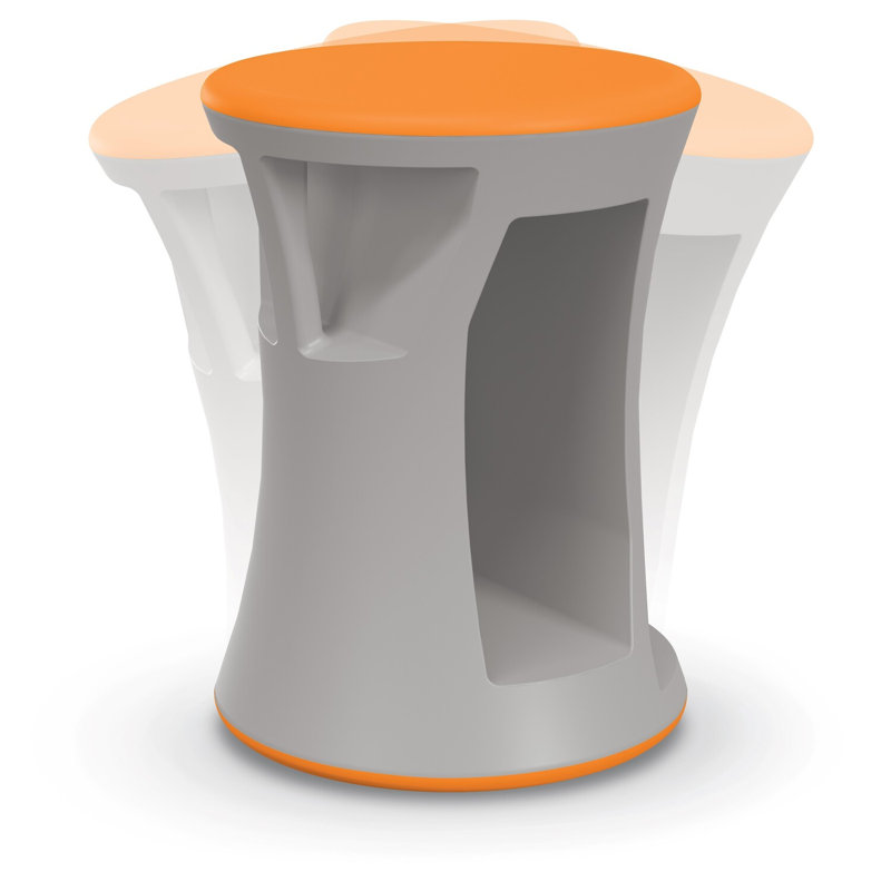  Hierarchy Flipz Orange Stool with Rocking and Stationary Seating, Orange