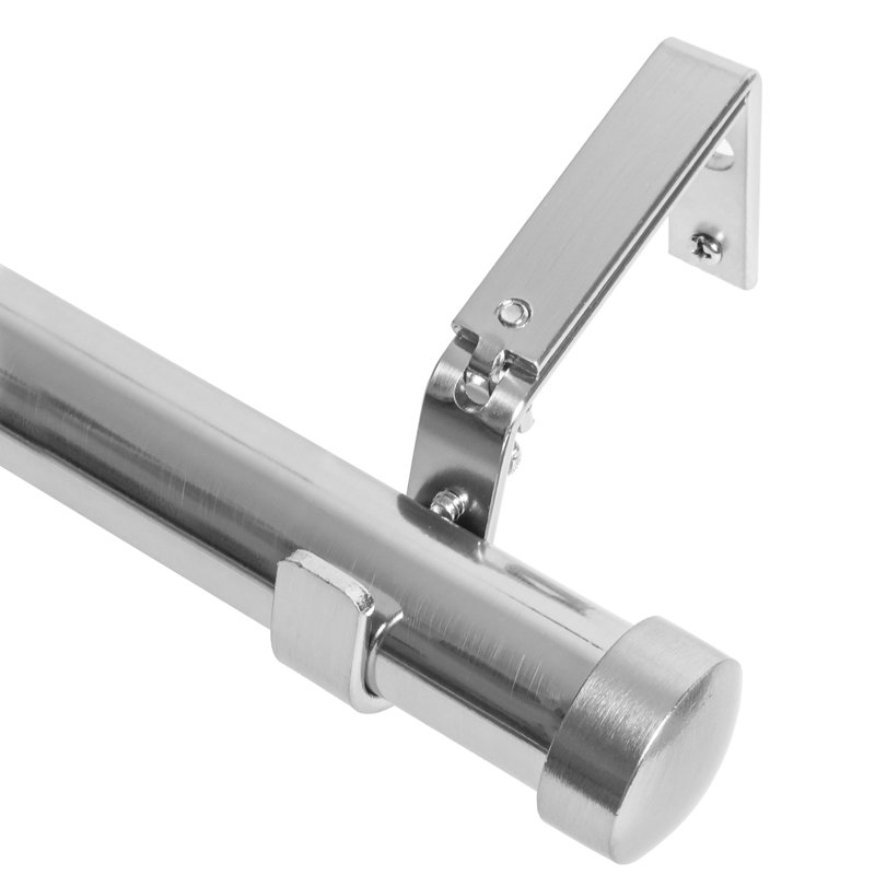Tringle à rideaux simple réglable 1 po, 28" - 48", Nickel satiné