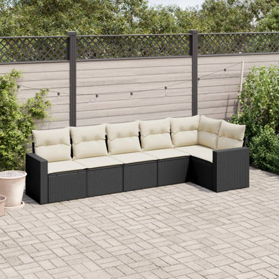 Ensemble de canapé de jardin Vidaxl noir, blanc crème