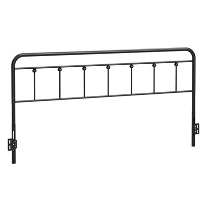 August Grove® Metal California King Size Headboard, Adjustable Height, Farmhouse Victorian Style, Steel Headboard Only For Bedroom, Easy Assembly, Black