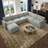 137.8" W U-Shaped Modular Sectional -574073010