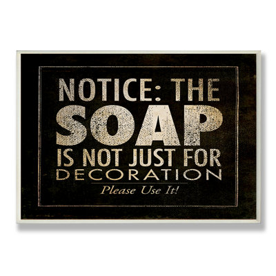 Ehme avis: plaque murale de salle de bain typographique «Soap»