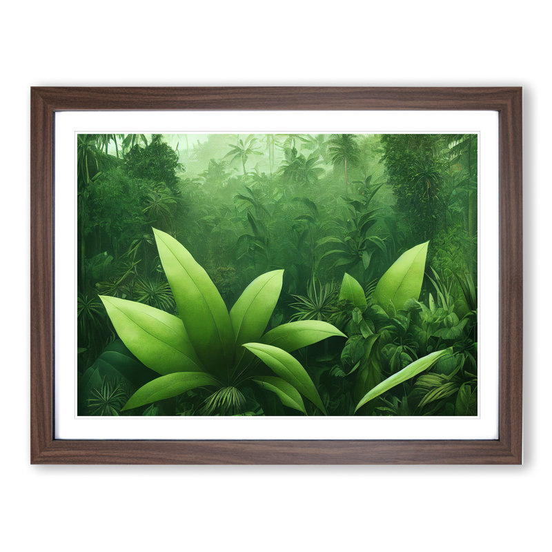Jungle Plants Vol.2 - Framed Print, 25cm H x 34cm W x 2cm D, Walnut
