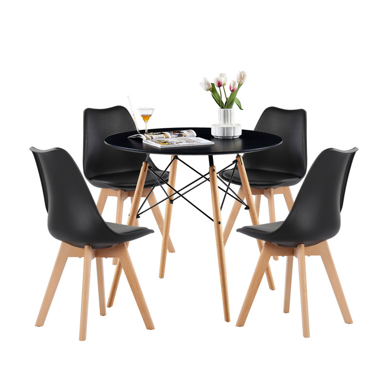 Ensemble repas pour 4 personnes Gweneth, Noir, Noir