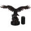 Aigle chauve américain plongeant dans l'eau, statue en bronze électrolytique L 19,5 po