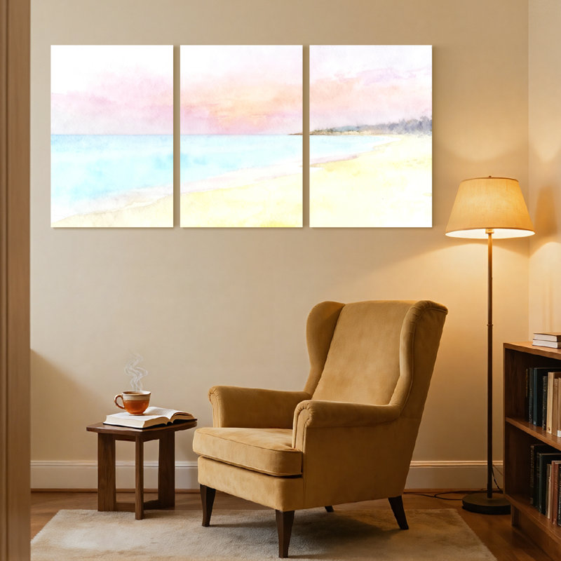 Ensemble de 3 reproductions d'art sur toile, H 18 po x l 36 po
