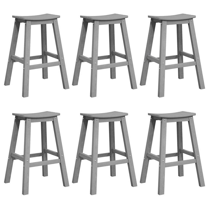 Vidaxl Garden Bar Set 6 Pcs HDPE, Light Grey