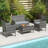 4 Pcs Patio Furniture Set With Washable Cushions And Tempered Glass Coffee Table Red-409910609-409910608