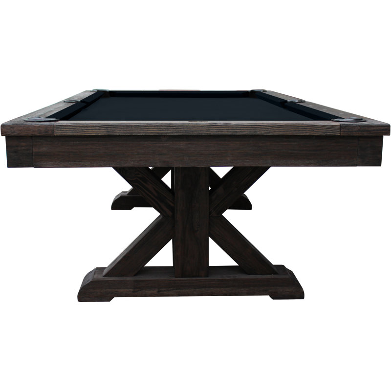Brazos River Weathered 8' Slate Pool Table with Professional Installation Included, Dining Top Included, Weathered Black