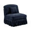 Armless Sofa Chenille W/1 Pillow -Blue-1064946376