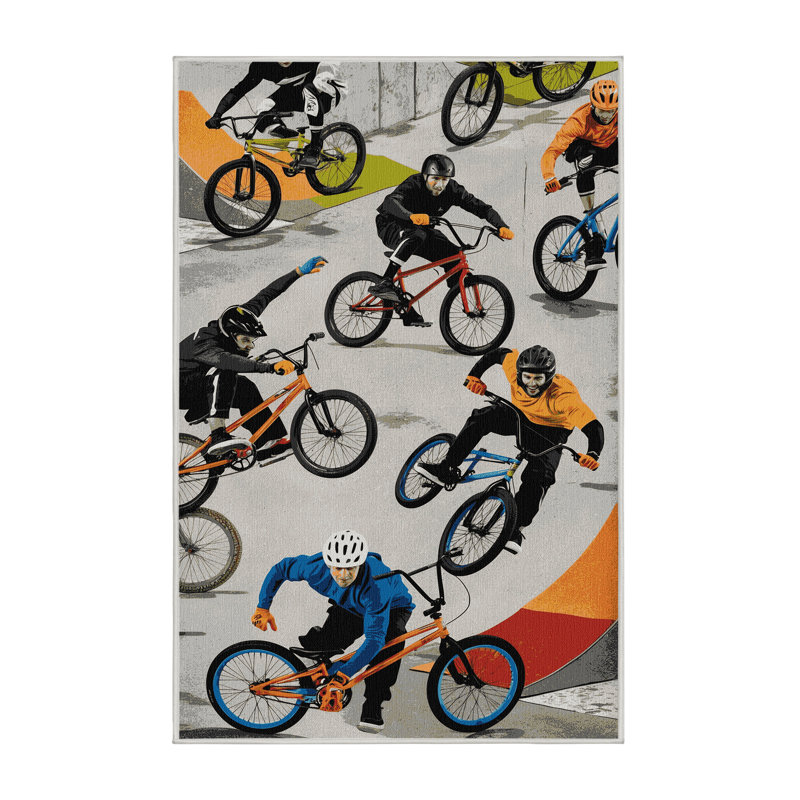 Tapis beige lavable à la machine, Rectangulaire 3 pi x 5 pi