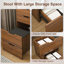 Bureau de coiffeuse 3 en 1 avec miroir éclairé et tabouret, table de maquillage à plateau rabattable, rangement compact pour la chambre à coucher, la salle de bain et le vestiaire-41675960