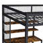 Full-Size Loft Bed with Desk, Wardrobe, and Built-In Staircase - Heavy Metal Frame, Storage Rack, and Charging Station for Adults and Teens
