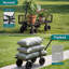 Chariot de jardin en acier robuste, chariot de jardin de capacité de charge de 950 lb avec pneu de 10 pouces et poignée rotative à 180 °